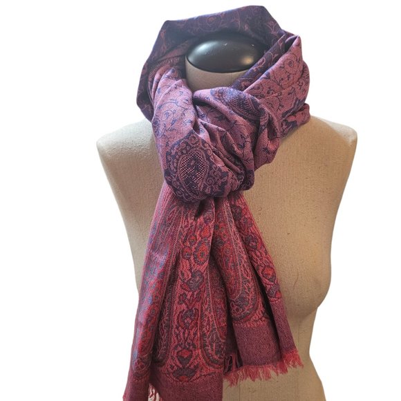 Gorgeous Pink and Purple Pashmina Scarf - Picture 5 of 7